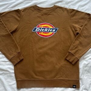 Dickies Men’s Brown Crewneck Sweatshirt with Logo Patch